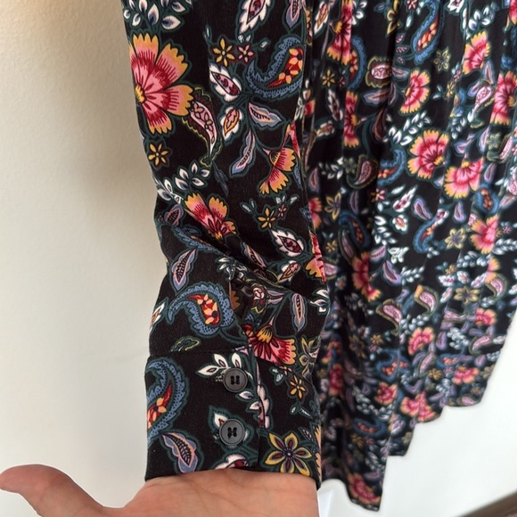 Boden Multicolor Paisley Long Sleeve Button Up Dress Womens Size 8 Midi Collar - Picture 8 of 12